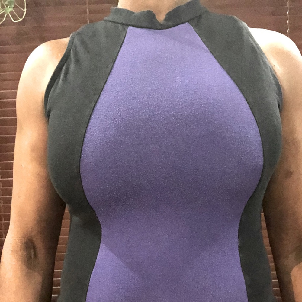 Purple and black active top